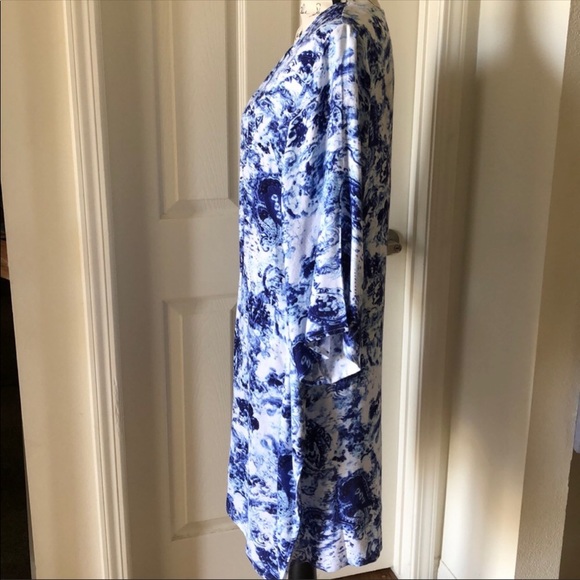 BNWT JW Styles Open Front Blue & White Cardigan - Picture 3 of 8